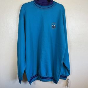 Vintage Charlotte Hornets NBA Sz L The Game Turtleneck Sweatshirt MADE IN USA